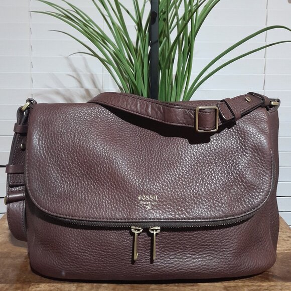 Fossil Handbags - Pebbled Leather Fossil Preston Bag Shoulder Crossbody SMALL FLAW